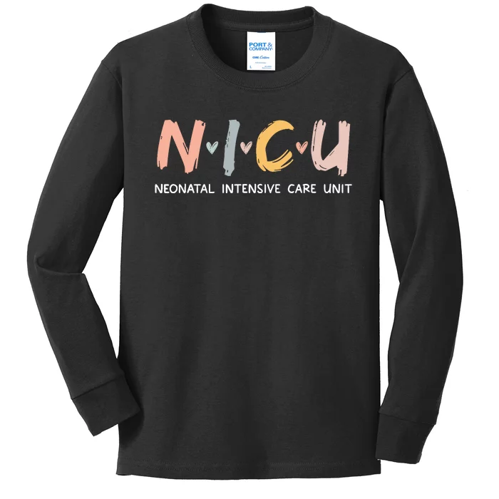 Nicu Nurse Neonatal Intensive Care Unit Nursing Kids Long Sleeve Shirt