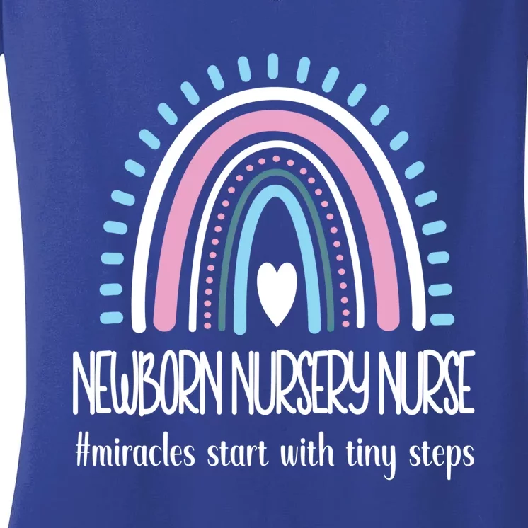 Newborn Nursery Nurse Rainbow Proud Nursery Nurse Gift Women's V-Neck T-Shirt