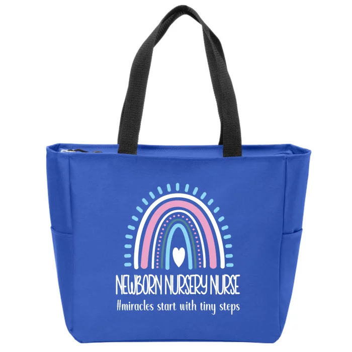 Newborn Nursery Nurse Rainbow Proud Nursery Nurse Gift Zip Tote Bag