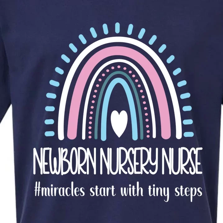 Newborn Nursery Nurse Rainbow Proud Nursery Nurse Gift Sueded Cloud Jersey T-Shirt