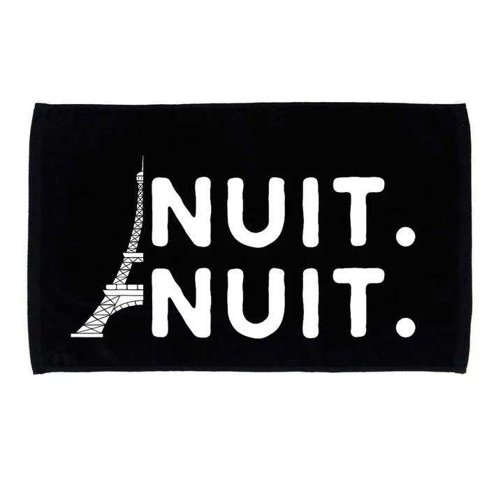 Nuit Nuit Night Night French Words Paris Tower Eiffel Microfiber Hand Towel