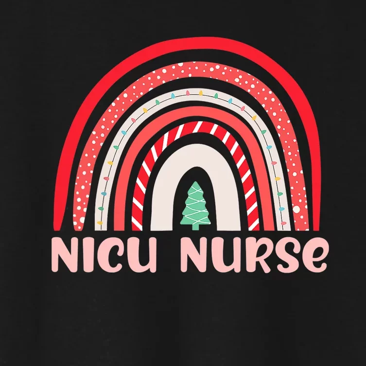 NICU Nurse Neonatal Tiny Crew Christmas Holiday Nutcracker Women's Crop Top Tee