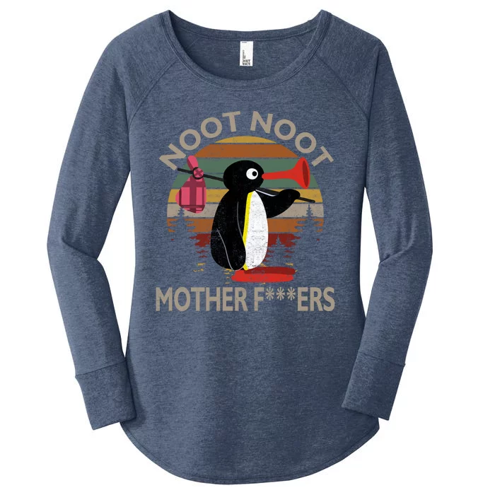 Noot Noot Noot Noot Motherf***ers Penguin Funny Vintage Women's Perfect Tri Tunic Long Sleeve Shirt