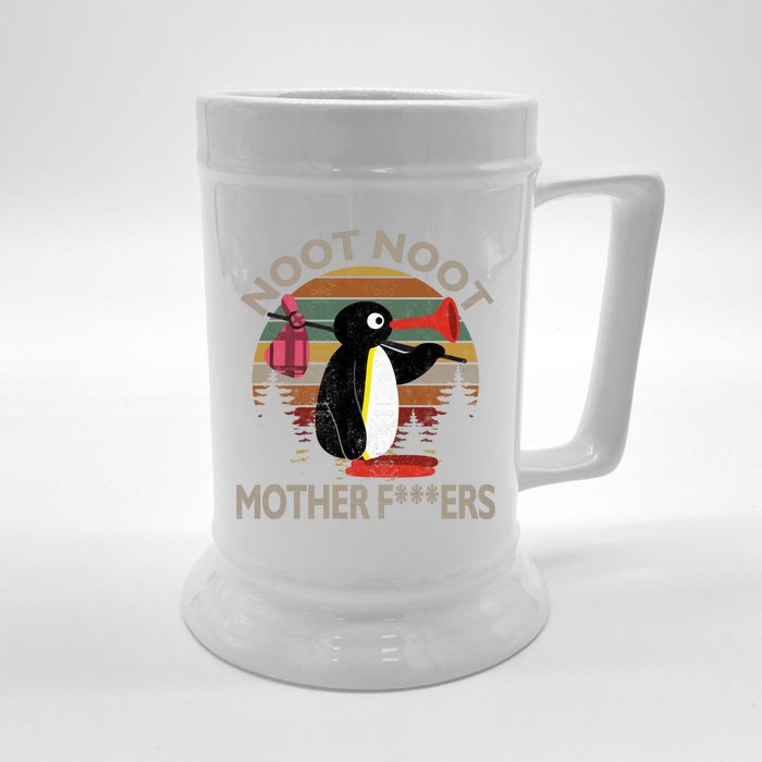 Noot Noot Noot Noot Motherf***ers Penguin Funny Vintage Front & Back Beer Stein