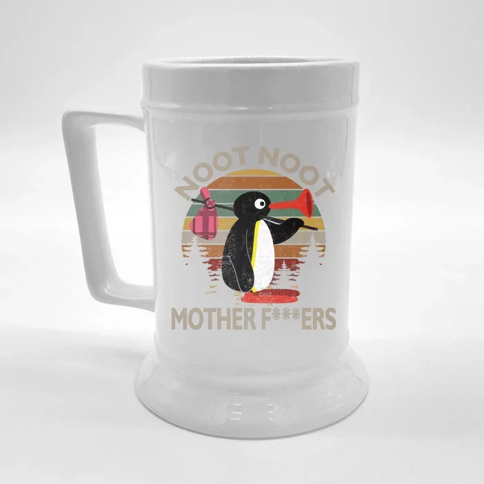 Noot Noot Noot Noot Motherf***ers Penguin Funny Vintage Front & Back Beer Stein