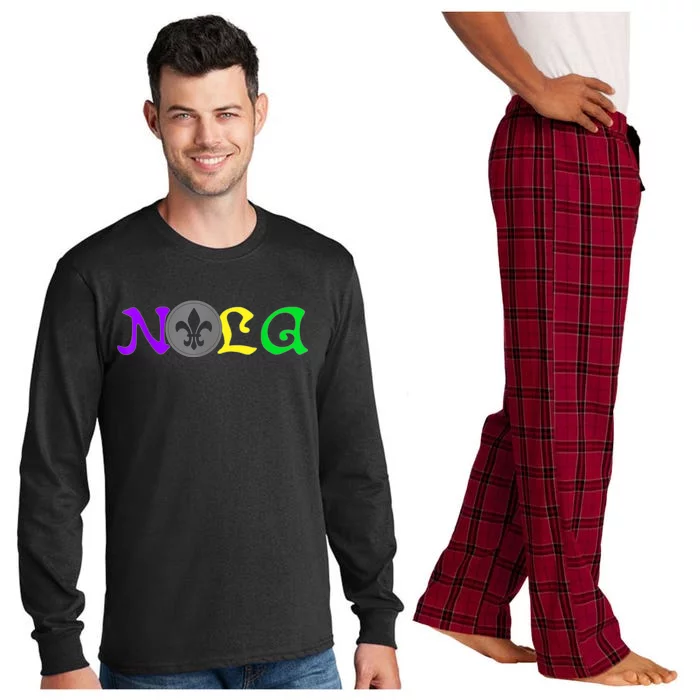 NOLA | New Orleans Mardi Gras | 504 Shirt Long Sleeve Pajama Set