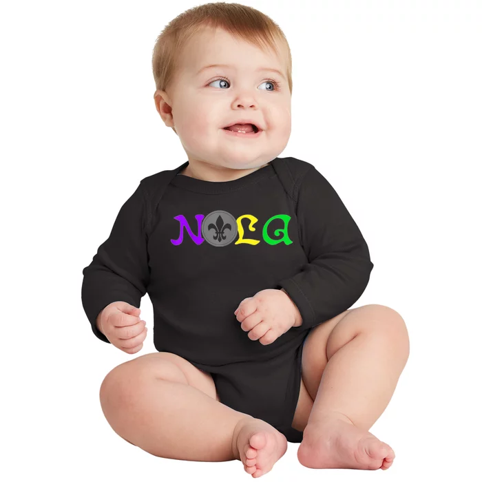 NOLA | New Orleans Mardi Gras | 504 Shirt Baby Long Sleeve Bodysuit