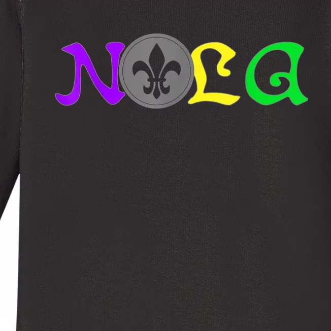 NOLA | New Orleans Mardi Gras | 504 Shirt Baby Long Sleeve Bodysuit