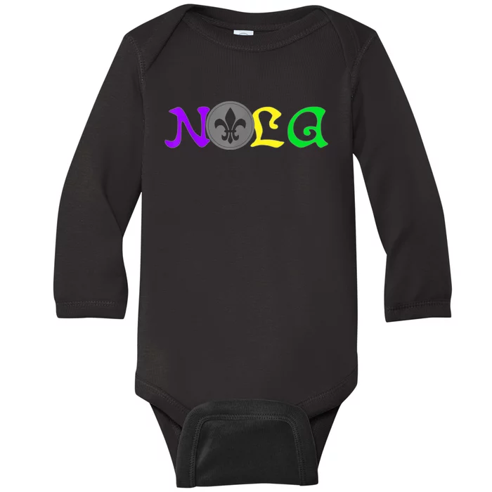 NOLA | New Orleans Mardi Gras | 504 Shirt Baby Long Sleeve Bodysuit