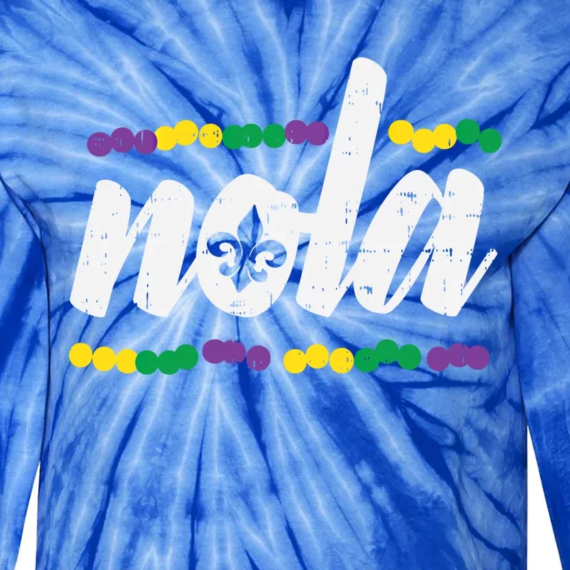 Nola New Orleans Louisiana Jester Funny Mardi Gras Carnival Gift Tie-Dye Long Sleeve Shirt