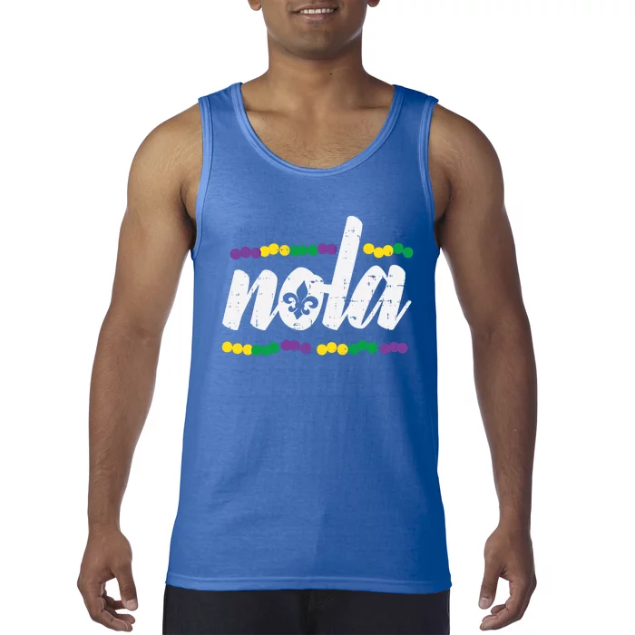 Nola New Orleans Louisiana Jester Funny Mardi Gras Carnival Gift Tank Top