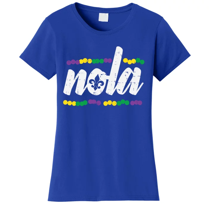 Nola New Orleans Louisiana Jester Funny Mardi Gras Carnival Gift Women's T-Shirt