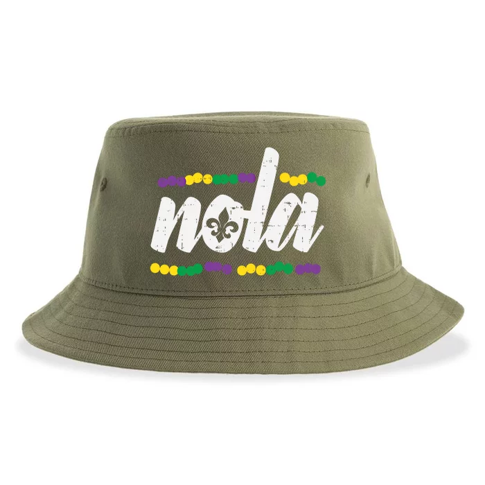 Nola New Orleans Louisiana Jester Funny Mardi Gras Carnival Gift Sustainable Bucket Hat