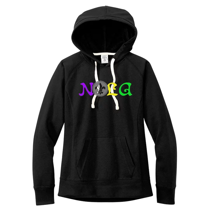 Nola New Orleans Mardi Gras 504 Women's Fleece Hoodie