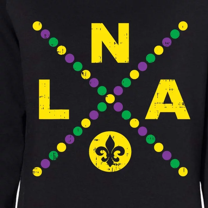 Nola New Orleans Louisiana Jester Funny Mardi Gras Carnival Womens California Wash Sweatshirt