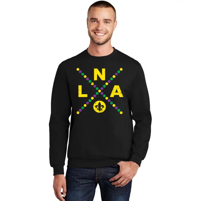 Nola New Orleans Louisiana Jester Funny Mardi Gras Carnival Tall Sweatshirt