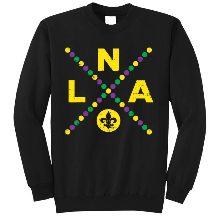 Nola New Orleans Louisiana Jester Funny Mardi Gras Carnival Tall Sweatshirt