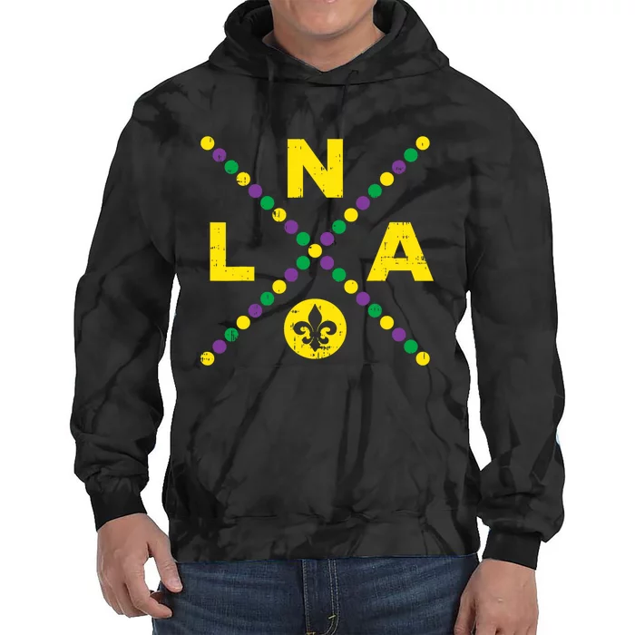 Nola New Orleans Louisiana Jester Funny Mardi Gras Carnival Tie Dye Hoodie