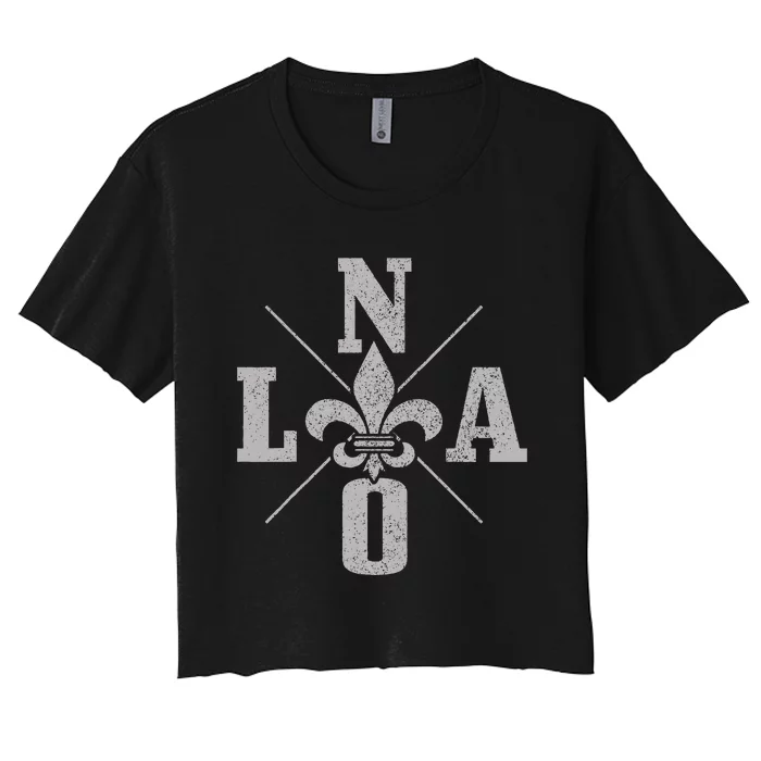 Nola New Orleans Vintage Pride Women's Crop Top Tee