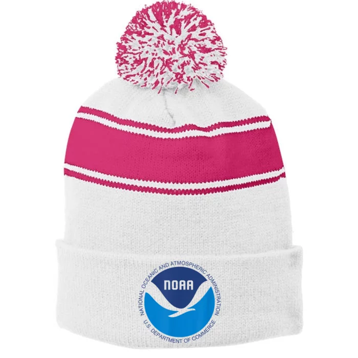 NOAA National Oceanic And Atmospheric Administration Stripe Pom Pom Beanie