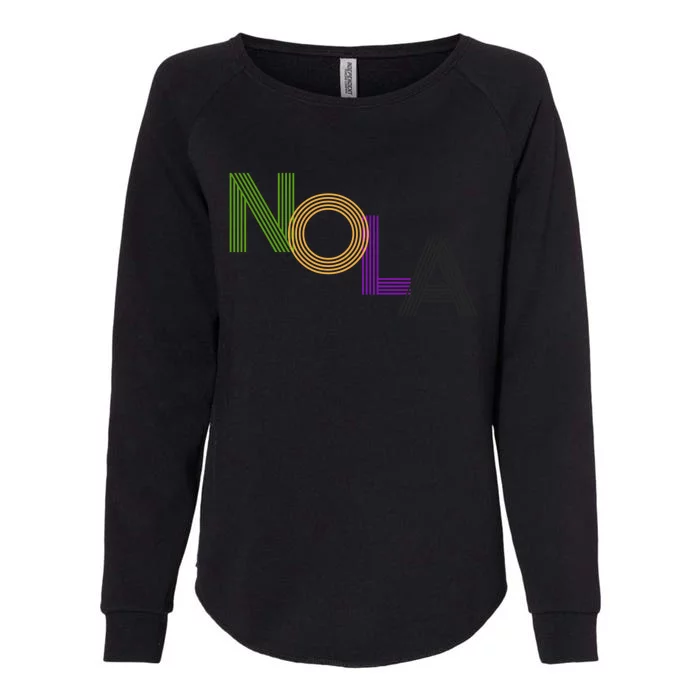 Nola New Orleans Retro Vintage Mardi Gras Souvenir Gift Womens California Wash Sweatshirt