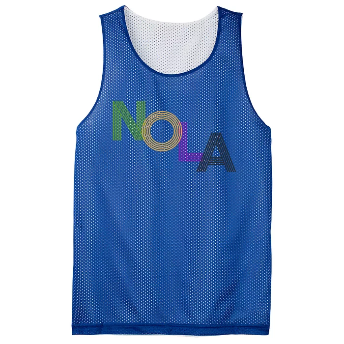 Nola New Orleans Retro Vintage Mardi Gras Souvenir Gift Mesh Reversible Basketball Jersey Tank