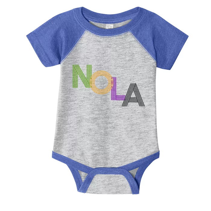 Nola New Orleans Retro Vintage Mardi Gras Souvenir Gift Infant Baby Jersey Bodysuit