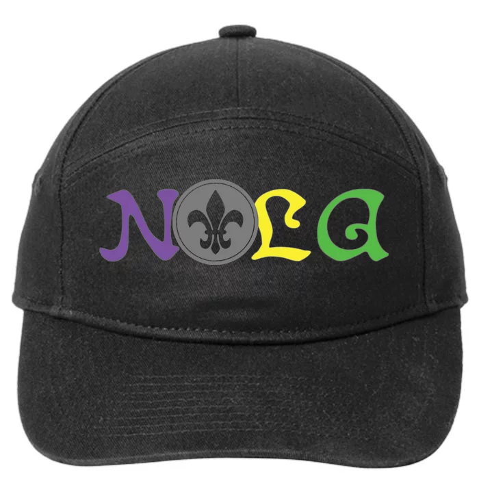 Nola New Orleans Mardi Gras 504 7-Panel Snapback Hat