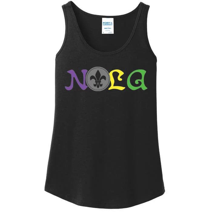 Nola New Orleans Mardi Gras 504 Ladies Essential Tank