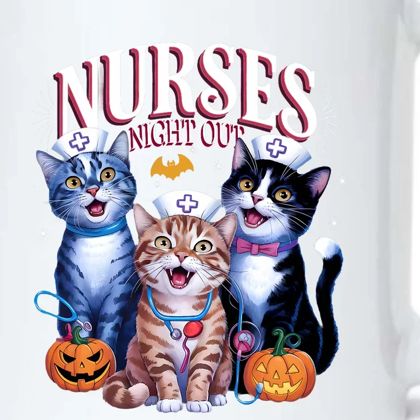 Nurses Night Out Halloween Cats Funny Nurse Costume Black Color Changing Mug