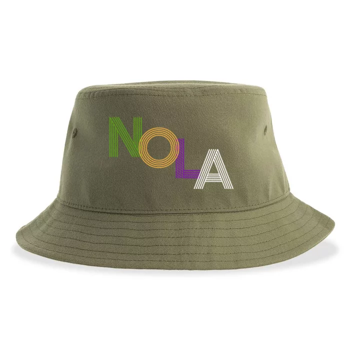 Nola New Orleans Retro Vintage Mardi Gras Souvenir Gift Sustainable Bucket Hat