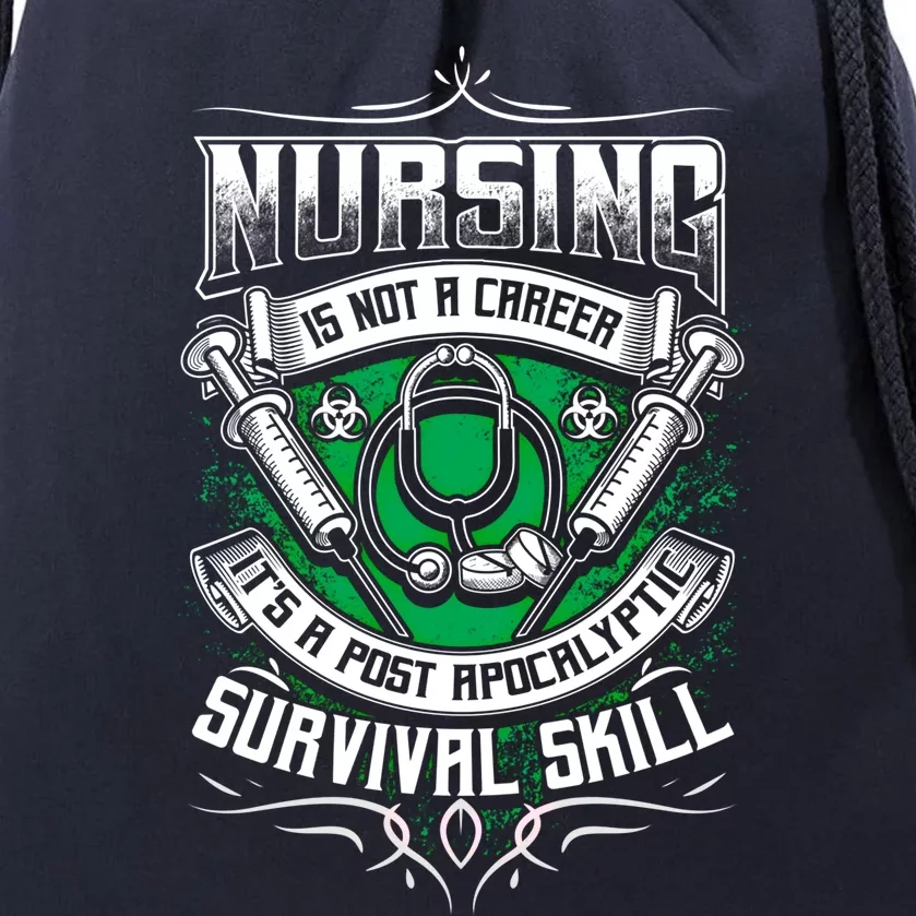 Nurse Nursing Post Apocalyptic Survival Skill Zombie Funny Gift Drawstring Bag