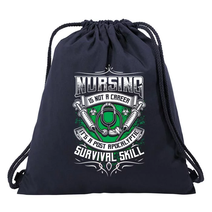 Nurse Nursing Post Apocalyptic Survival Skill Zombie Funny Gift Drawstring Bag