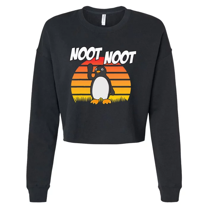 Noot Noot Penguin Vintage Gift For Men Women Cropped Pullover Crew