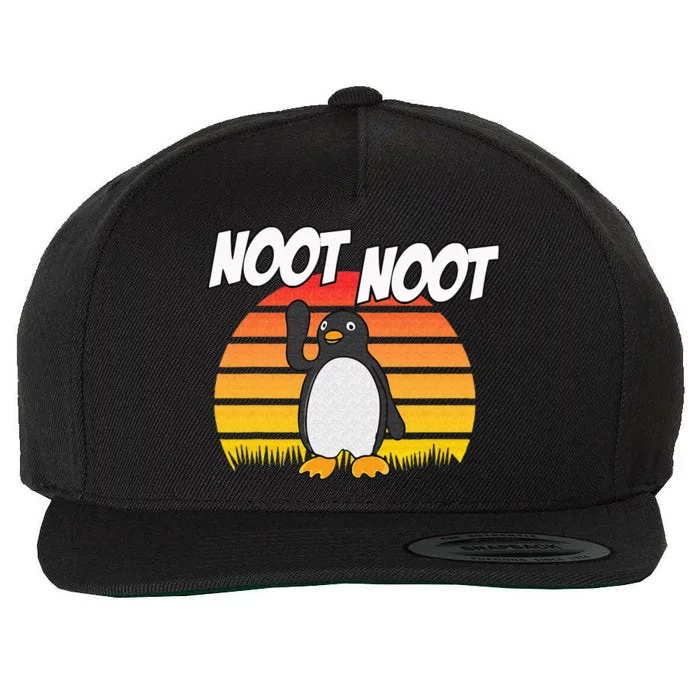 Noot Noot Penguin Vintage Gift For Men Women Wool Snapback Cap