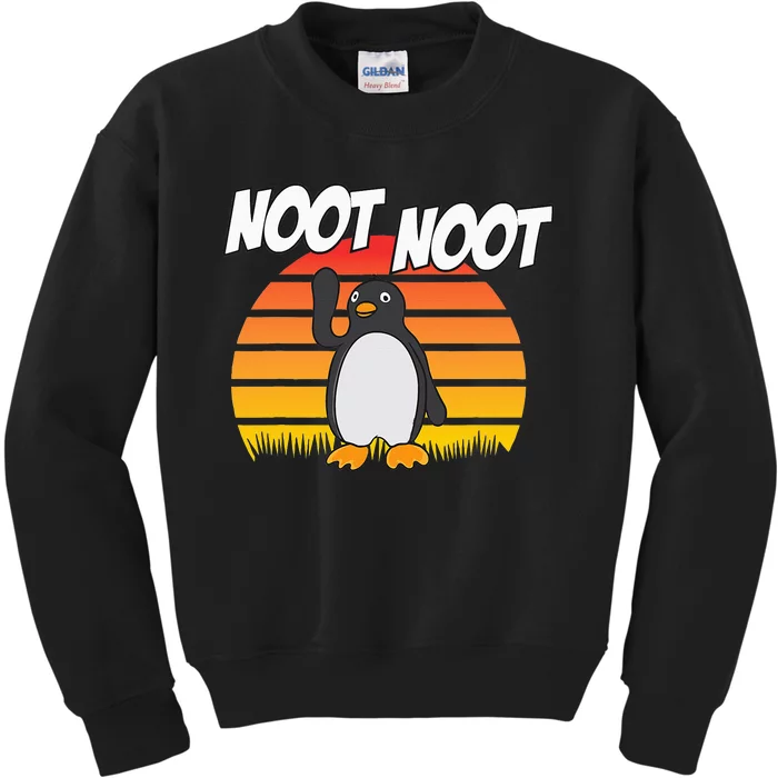 Noot Noot Penguin Vintage Gift Kids Sweatshirt