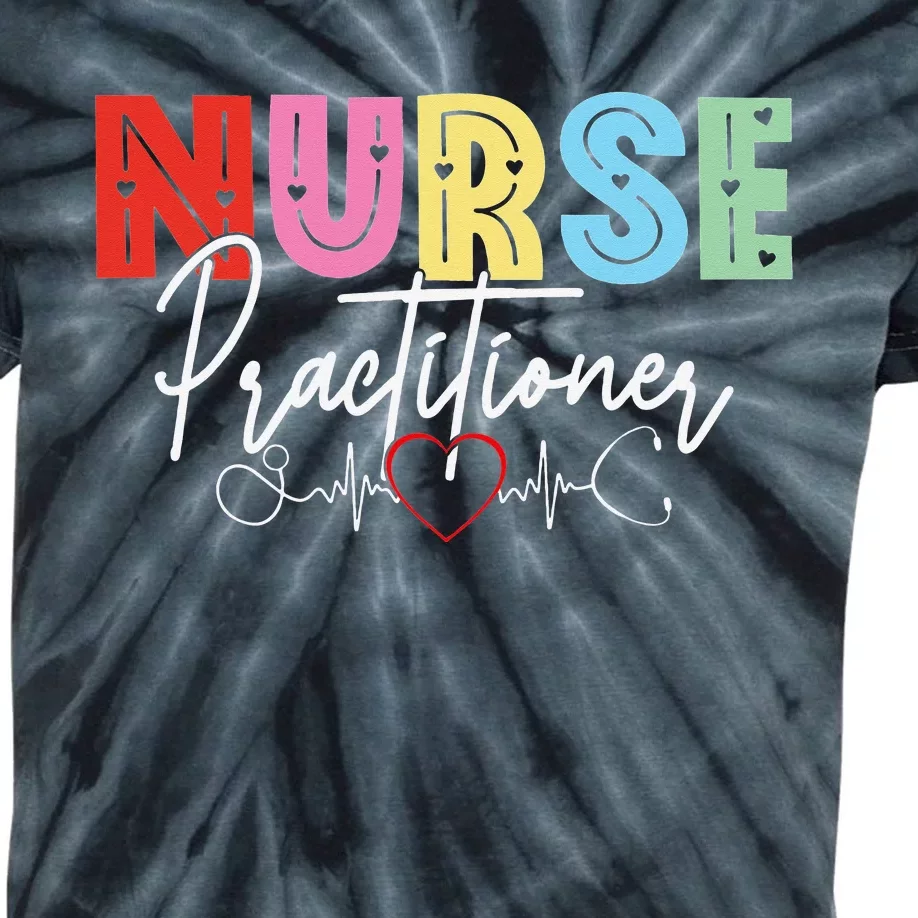 NP Nurse Practitioner Valentine's day Healthcare Examination Kids Tie-Dye T-Shirt