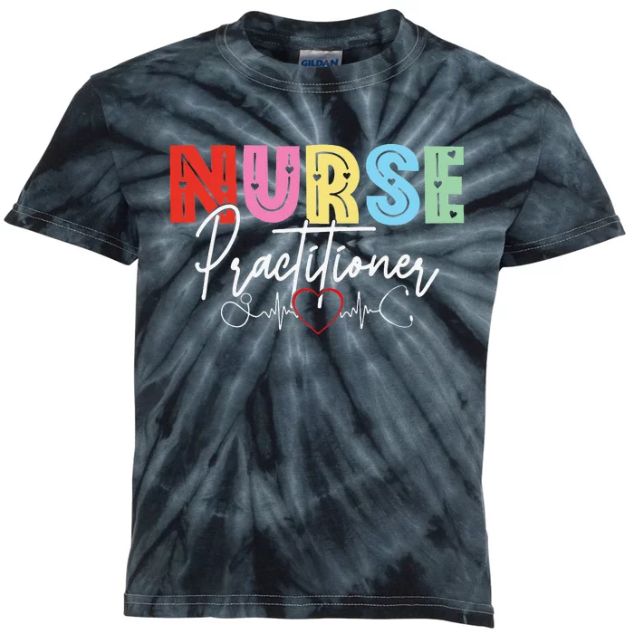 NP Nurse Practitioner Valentine's day Healthcare Examination Kids Tie-Dye T-Shirt