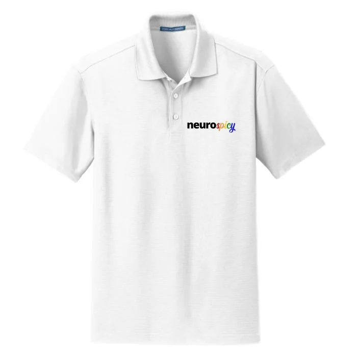 Neurospicy Neurodivergent Pride Autism Dry Zone Grid Performance Polo