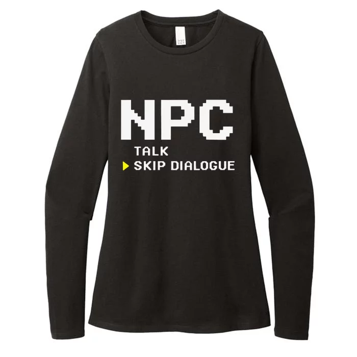 Npc Non Player Character Skip Dialogue Gamer Womens CVC Long Sleeve Shirt