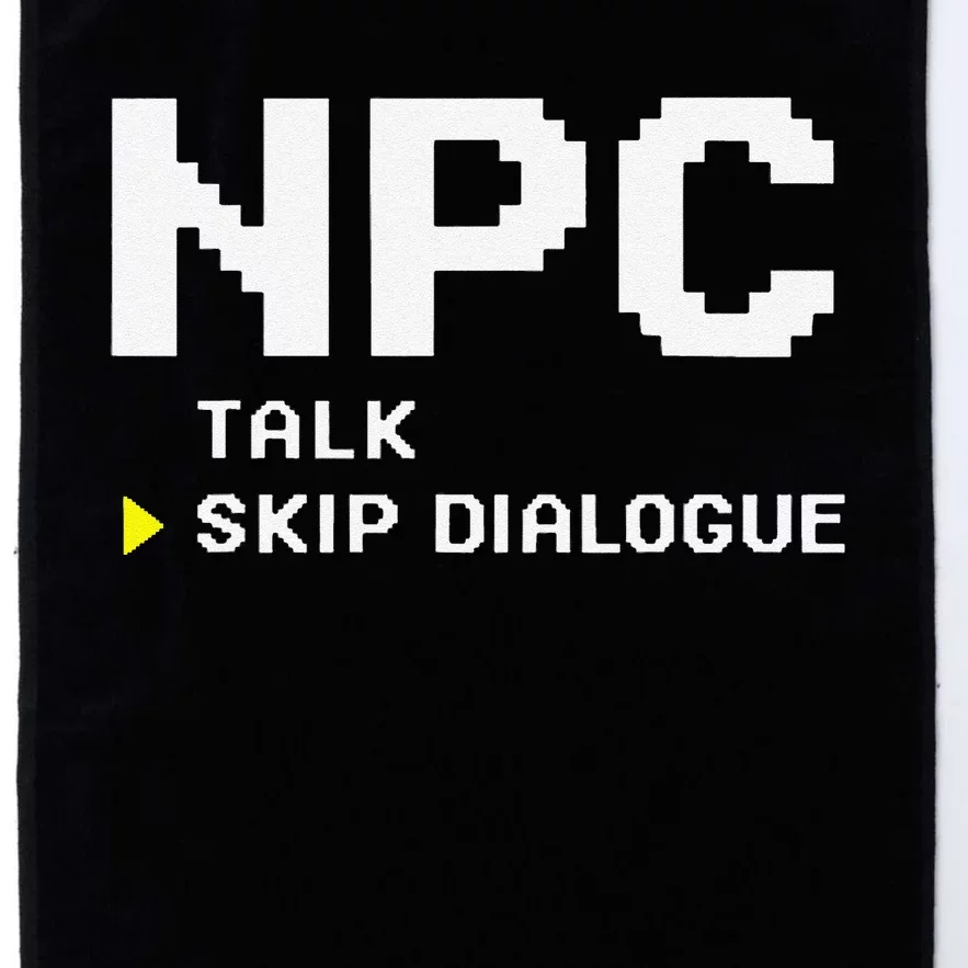 Npc Non Player Character Skip Dialogue Gamer Platinum Collection Golf Towel