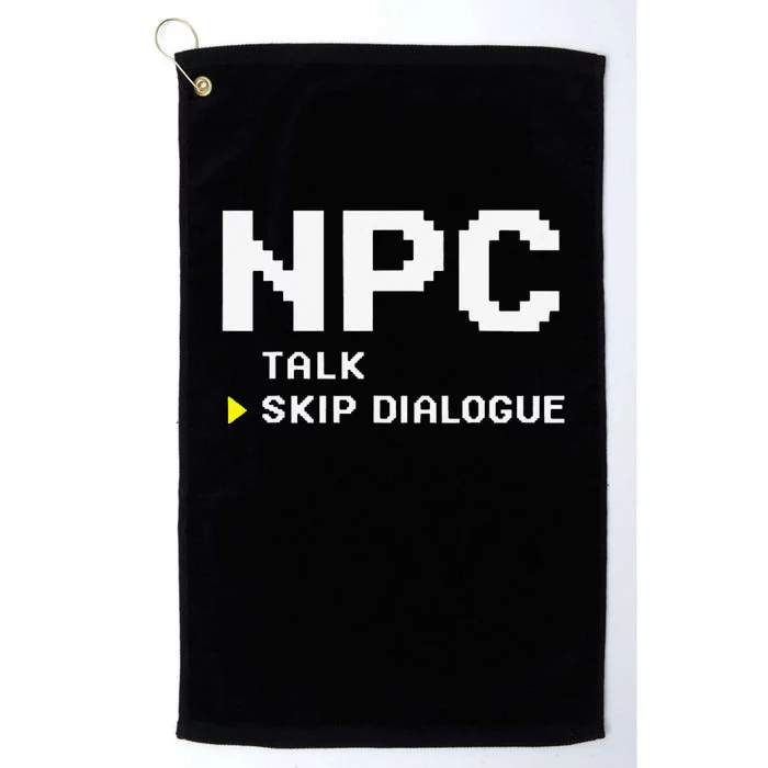 Npc Non Player Character Skip Dialogue Gamer Platinum Collection Golf Towel