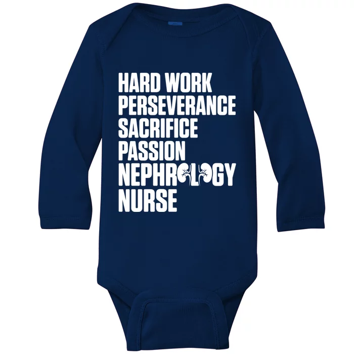 Nephrology Nurse Passion Dialysis Nursing Rn Meaningful Gift Baby Long Sleeve Bodysuit