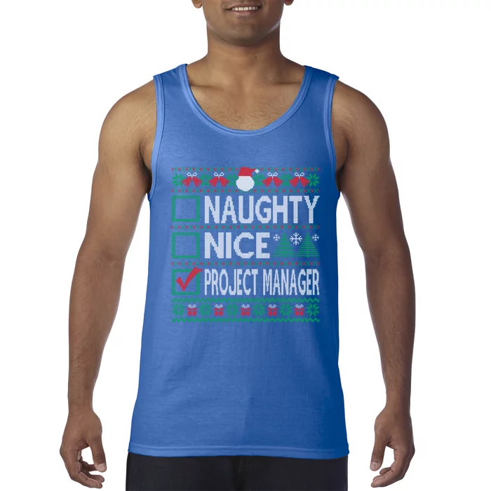 Naughty Nice Project Ager Christmas List Ugly Sweater Gift Tank Top