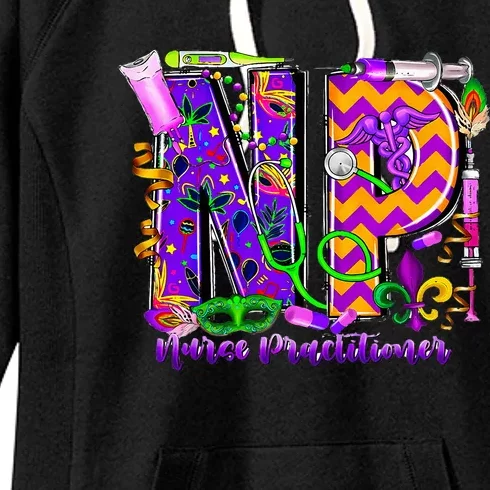 Np Nurse Practitioner Mardi Gras New Orleans Nursing Life Women's Fleece Hoodie