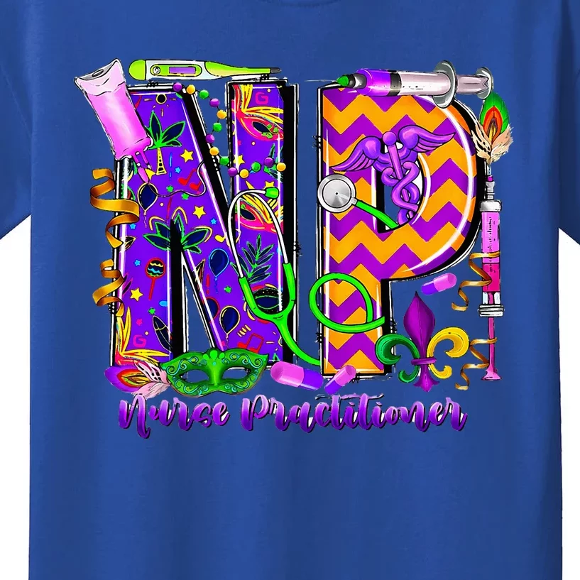 Np Nurse Practitioner Mardi Gras New Orleans Nursing Life Kids T-Shirt