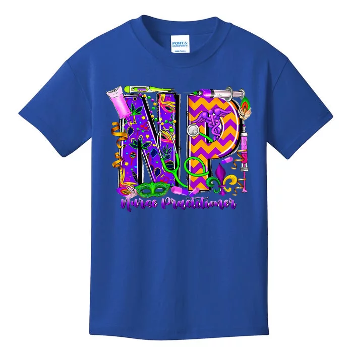 Np Nurse Practitioner Mardi Gras New Orleans Nursing Life Kids T-Shirt