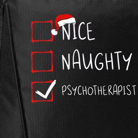 Nice Naughty Psychotherapist Christmas List Xmas Santa Cool Gift City Backpack