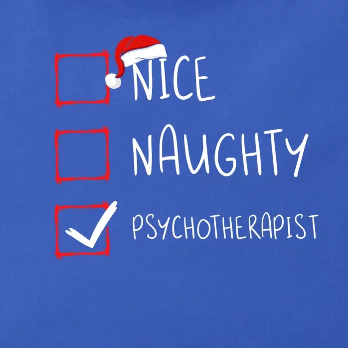 Nice Naughty Psychotherapist Christmas List Xmas Santa Cool Gift Zip Tote Bag