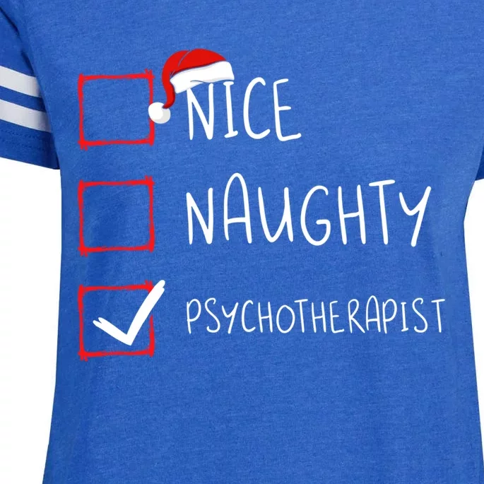 Nice Naughty Psychotherapist Christmas List Xmas Santa Cool Gift Enza Ladies Jersey Football T-Shirt